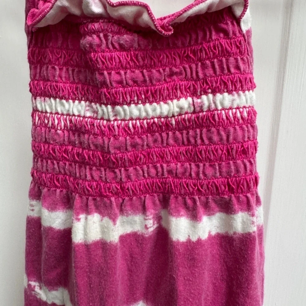 Faded Glory 3T Girls Pink and White Striped Cami Strapless Summer Dress